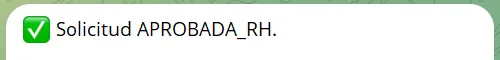 Confirmación de solicitud aprobada